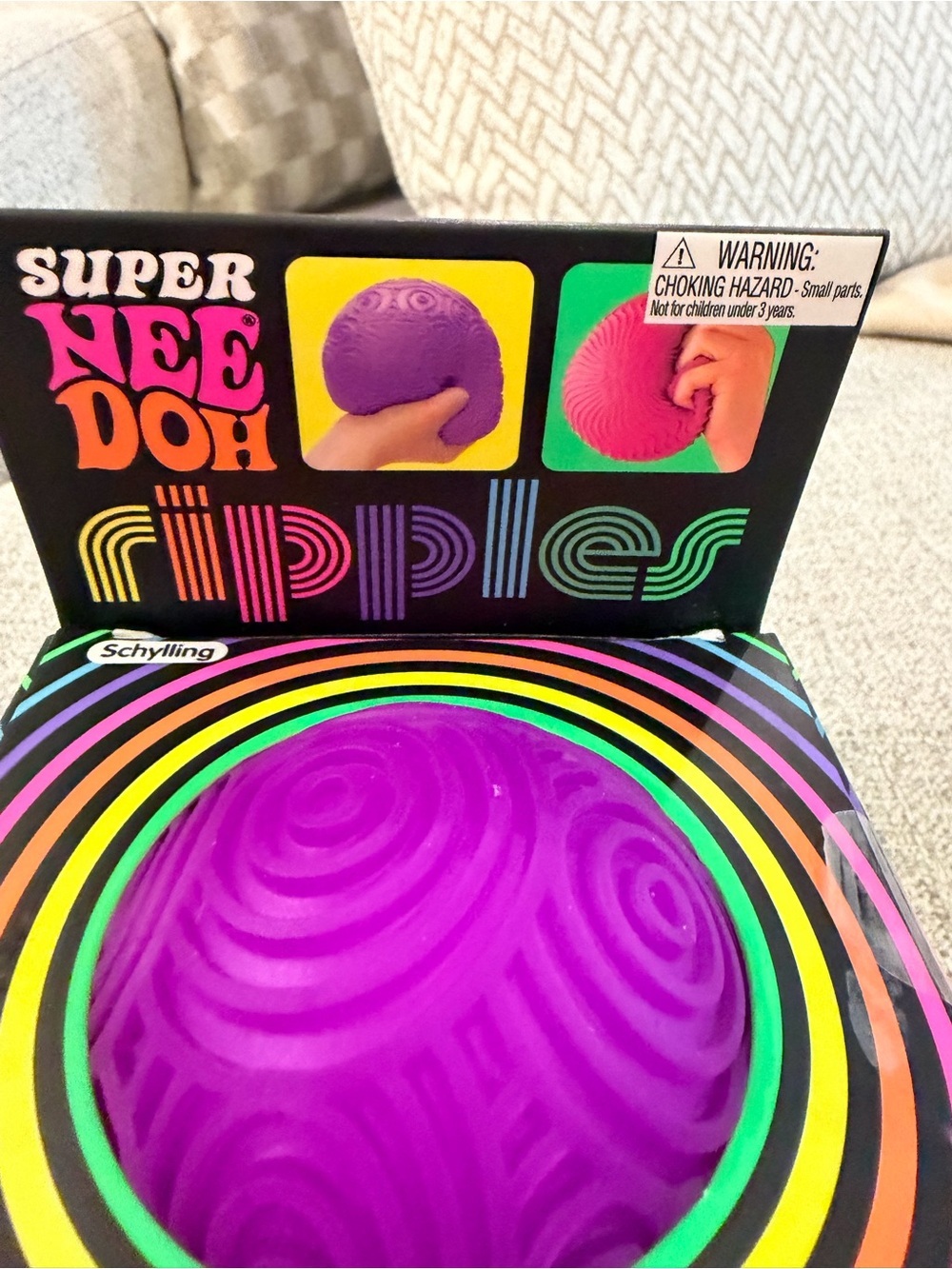 Rare Super NeeDoh Ripples XL Giant Sensory Squishy Fidget Ball Purple NIB - Picture 6 of 12